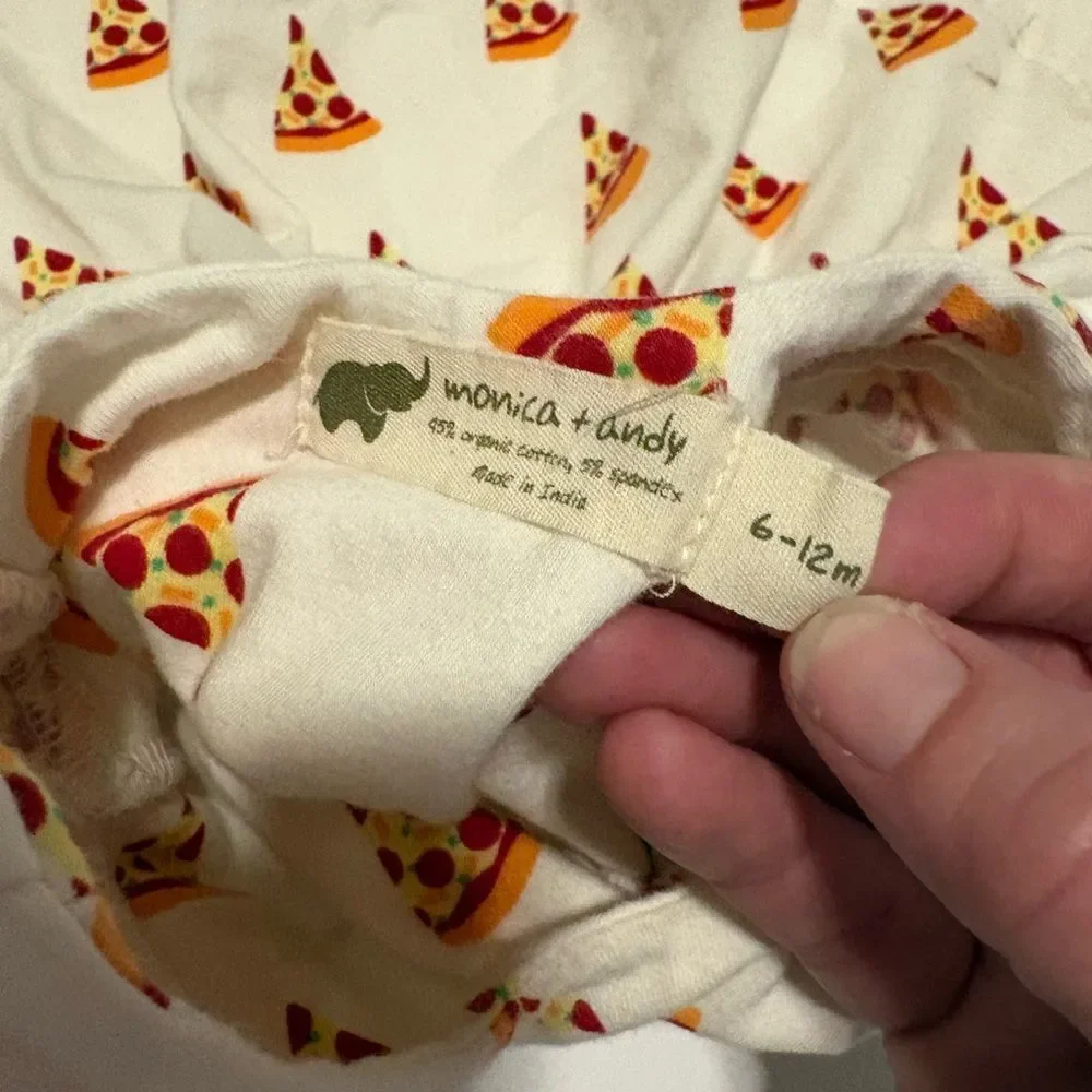 Monica + Andy Pizza Print Ruffle Swing Dress 6-12Months